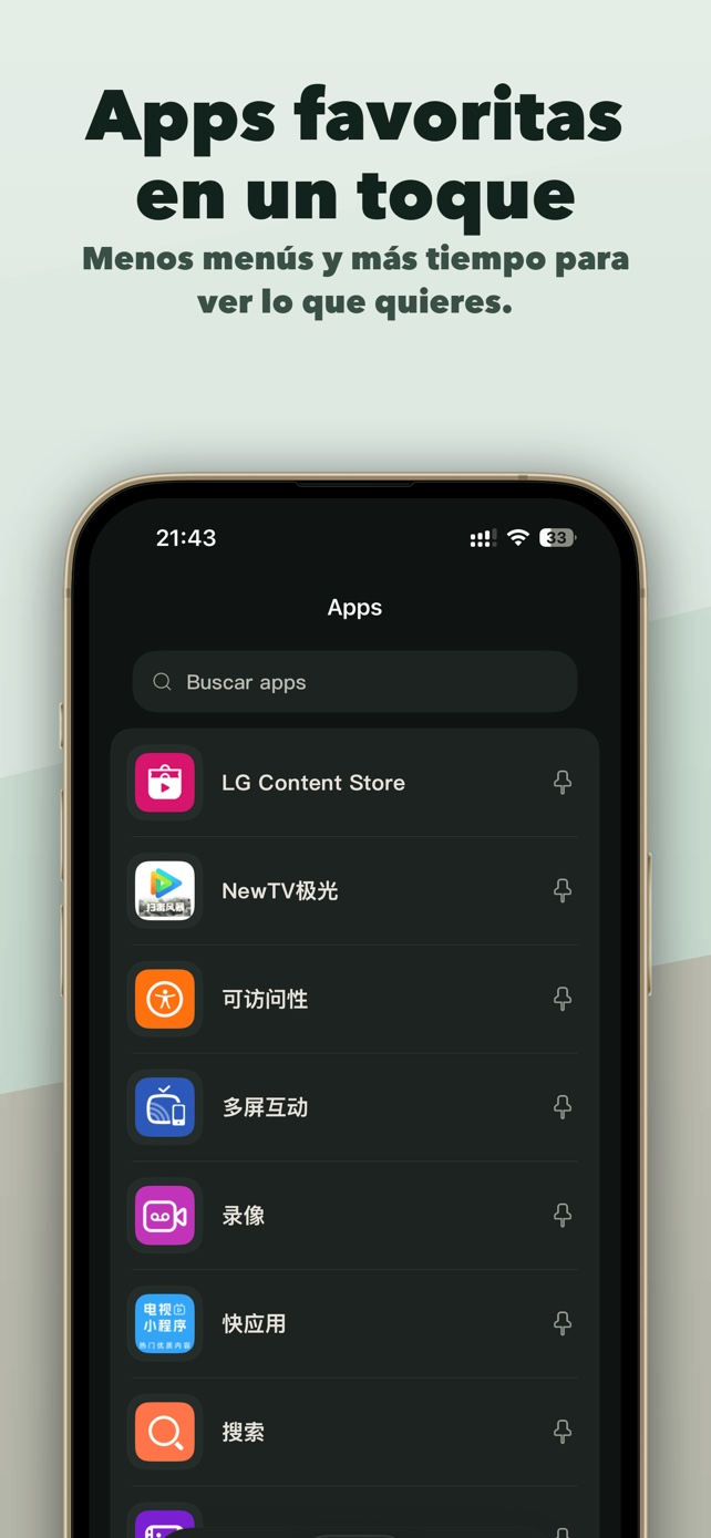 Abre apps de TV compatibles