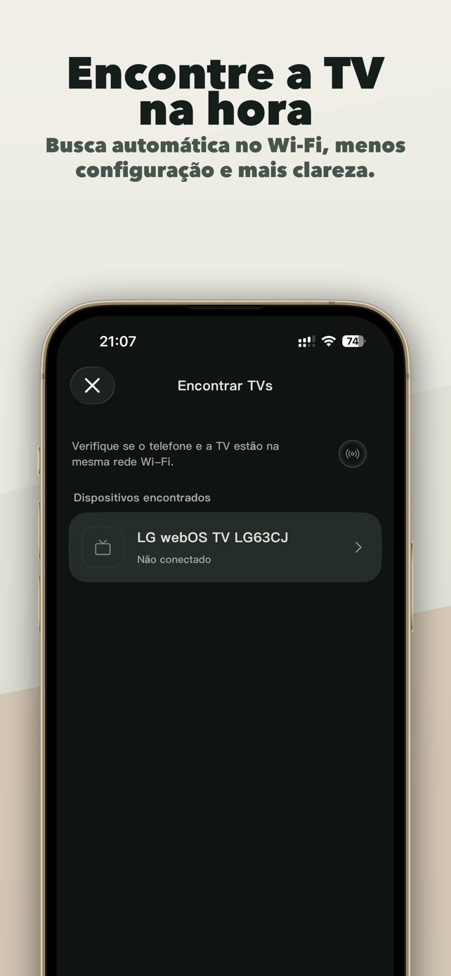 Encontre TVs na sua rede