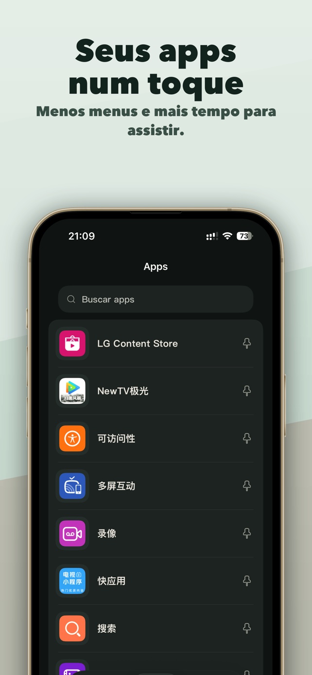 Abra apps de TV compatíveis