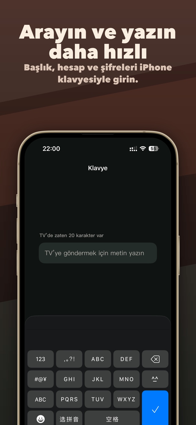 iPhone klavyesiyle yazın
